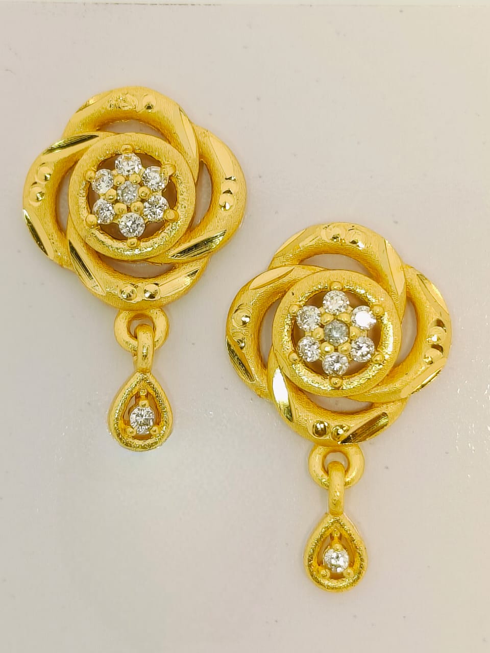 Traditional and Contemporary Gold Dangler Earrings