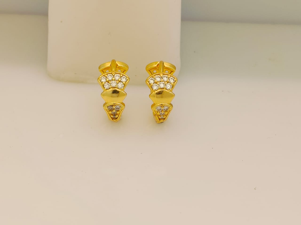 Dazzling Gold-Plated CZ Huggie Hoop Earrings