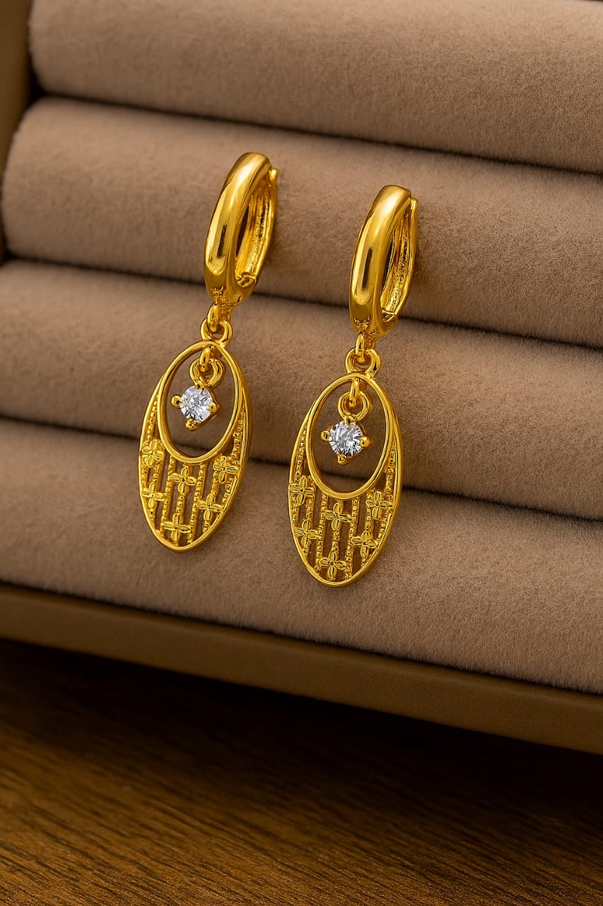 Exquisite Gold-Plated Filigree Drop Earrings